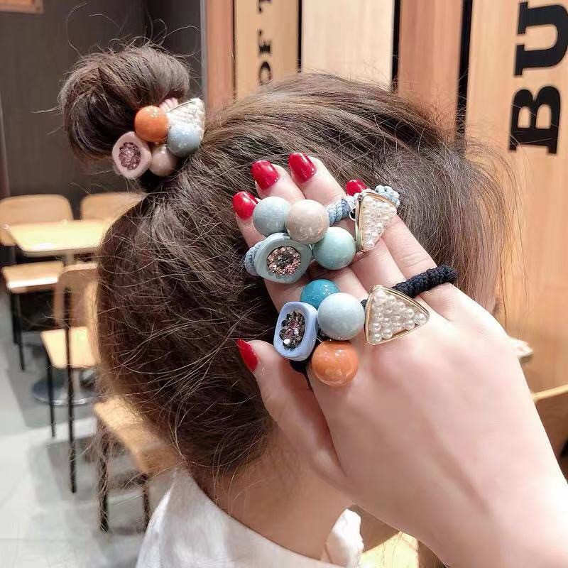 RA-04 Funstore Ikat Rambut Korea Geometri Gelang Aksesoris Wanita - Kuncir Rambut Korea-2