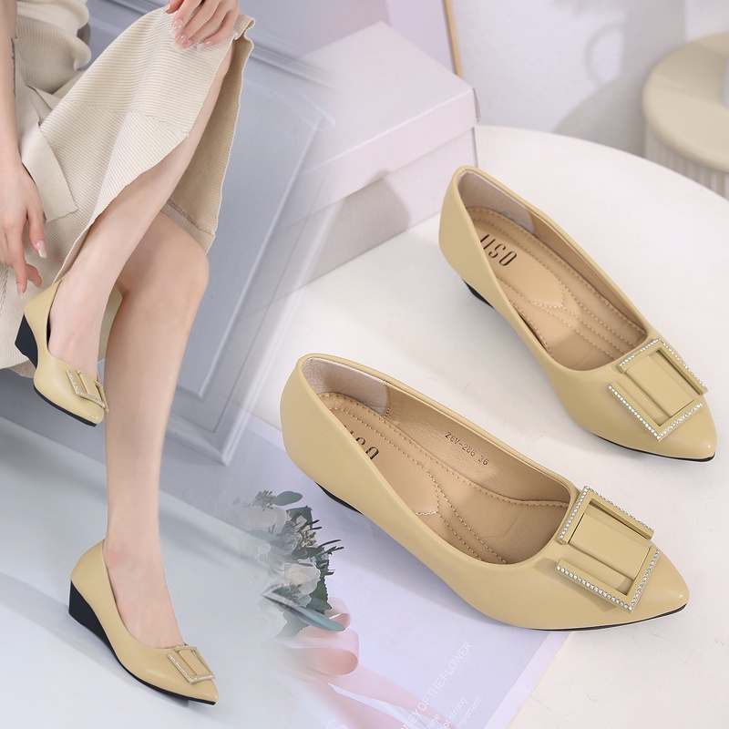 JISO RYONA ZEN-286 Sepatu Wedges Kerja Wanita 4cm Import