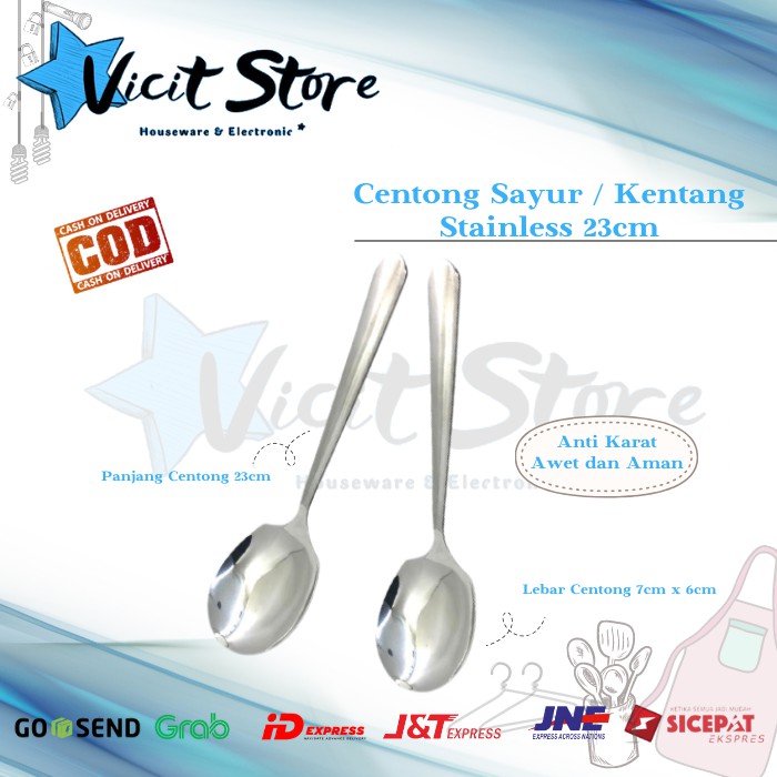 Centong Sayur / Centong Kentang Stainless Komodo 23cm