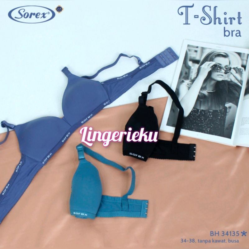 Sorex 34135 BH Bra Wanita Super Nyaman T Shirt Tanpa Kawat Busa Tipis