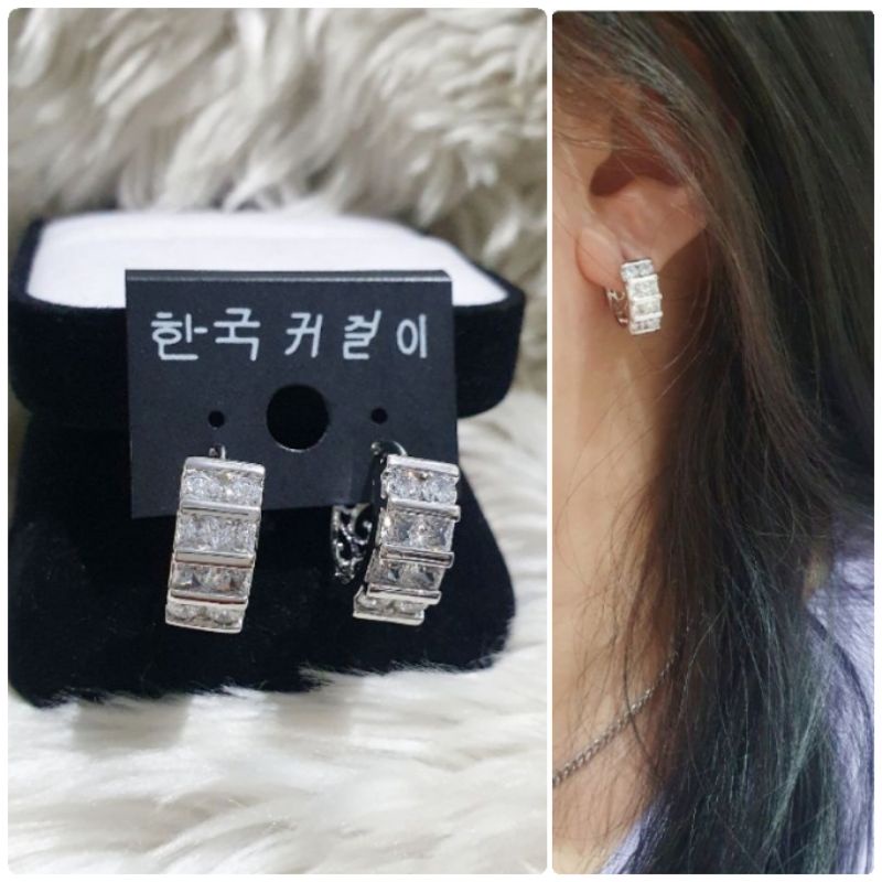 Anting Silver925 Perak Premium Quality Mata kilau Anti Karat anti alergi anting premium model hoops 928