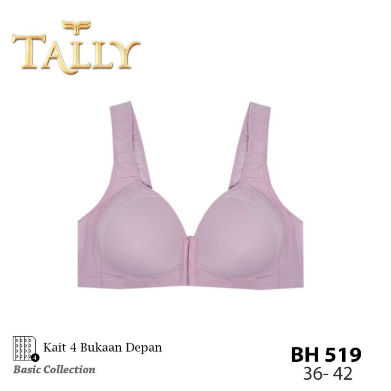 TALLY Bra Fashion Kancing depan 519 Busa Tipis Tanpa Kawat Cup B