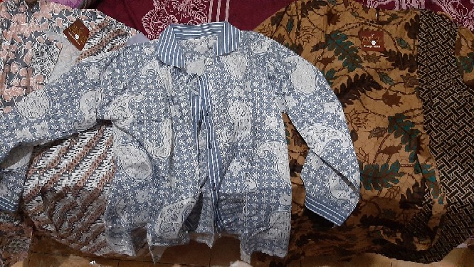 Batik Tunik Shibori Jumputan Terbaru Size M-xl/ Hrb026 Yelbor Navbor / Biru Putih / Original Bel