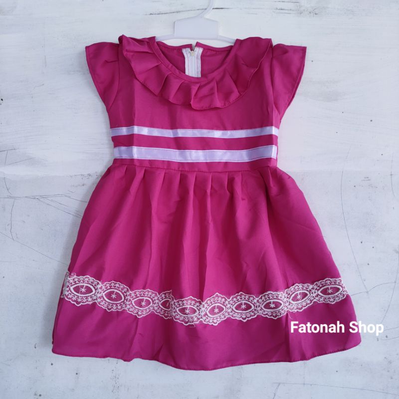 Dress anak 1 2 tahun gaun anak cewek perempuan  baju anak cewek unik ( dress katunia rempel)