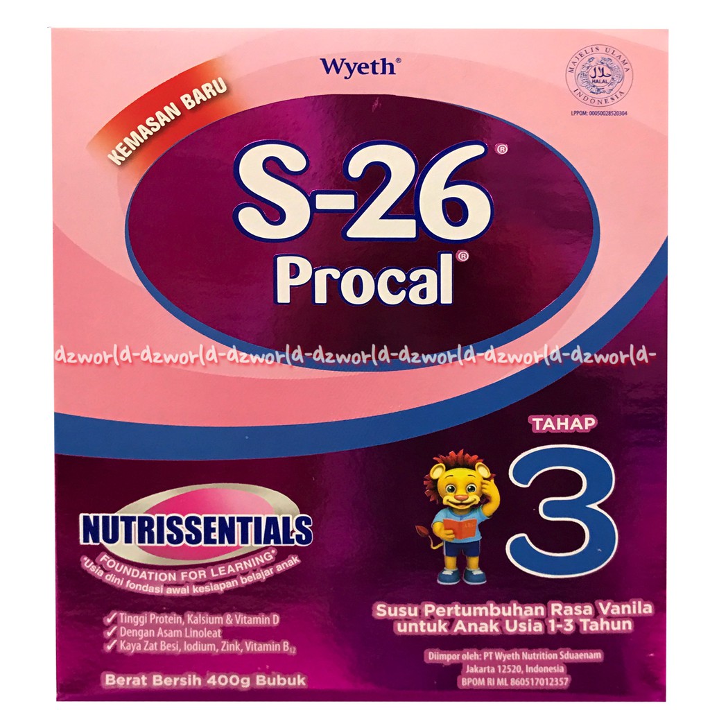 S-26 Procal Tahap 3 Rasa vanila Wyeth Susu S26 Vanilla 400gr