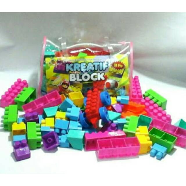 Mainan Kreatif Block Model Tas isi 58 pcs