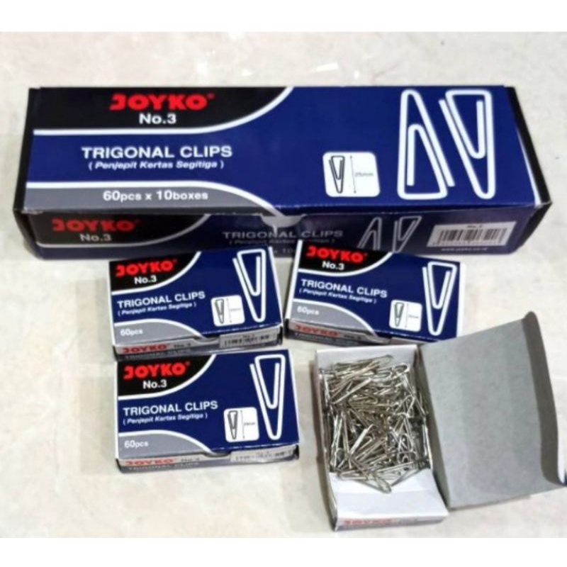 

TRIGONAL PAPER CLIP/ PENJEPIT KERTAS NO. 3 PER KOTAK