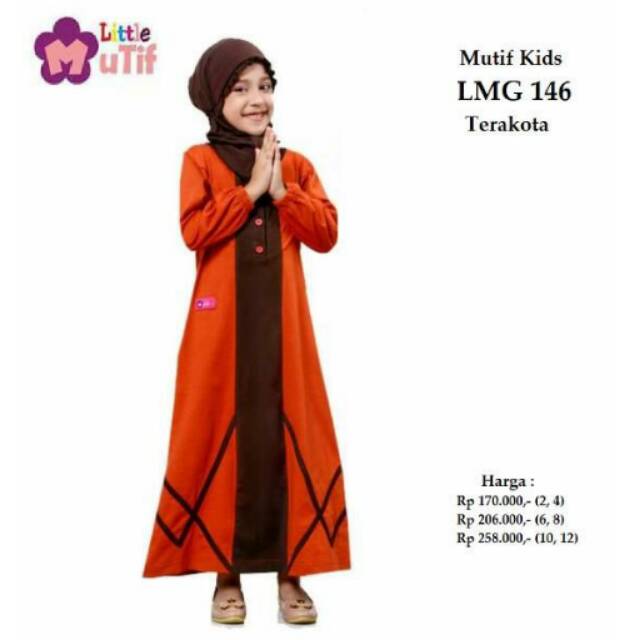 LMG 146 Gamis Anak Little Mutif Tribal Trible Terakota Merah Bata 12