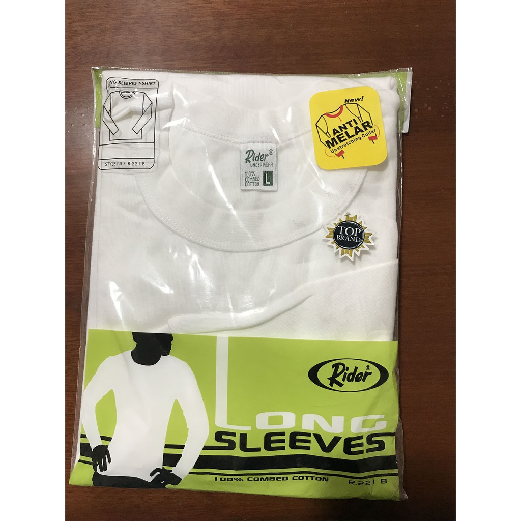 Pakaian dalam Pria Rider R221 Kaos dalam lengan panjang isi 1 putih-hitam
