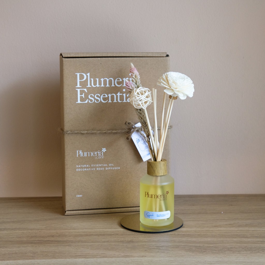 Reed Diffuser Plumeria Scent Essential Oil - Sejenak Pengharum Ruangan-SIMPLE SET