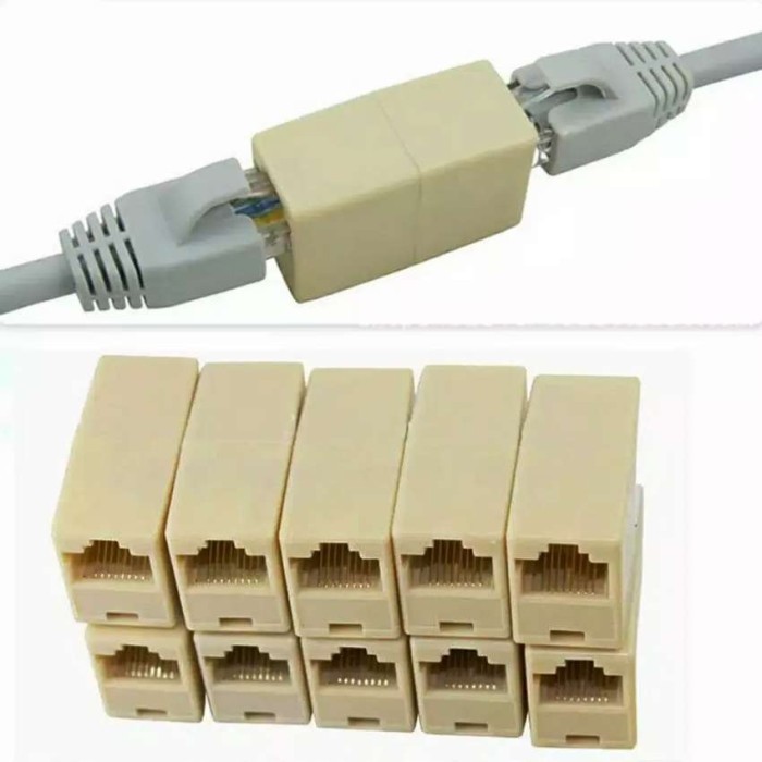 Konektor Barel RJ45 1 ke 1 Single/  Connector Lan 1*1