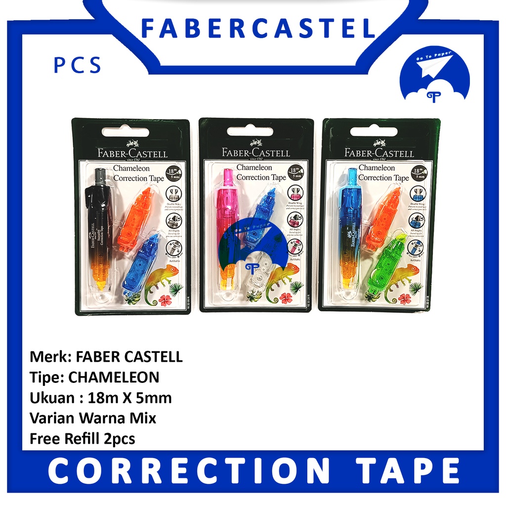 

FABER CASTELL Tipe X Kertas Chameleon Correction Tape Warna MIx - Pcs