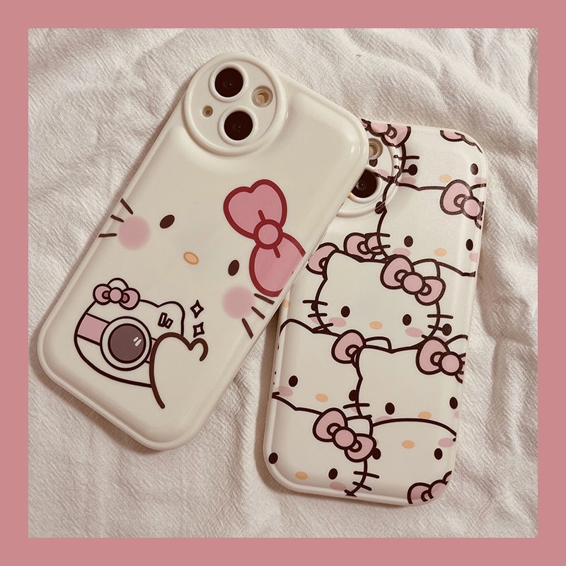 Soft Case Motif Kartun Hello Kitty Warna Pink Untuk iPhone 12 13 11 Pro Max X Xs Max Xr ihyh