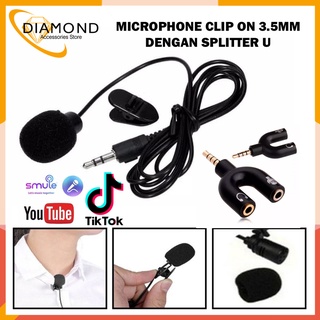 MIC VLOG CLIP ON MICROPHONE MICROFON KLIP SMULE SING VIDEO YOUTUBER BLACK AUDIO VLOGGER 3.5 JACK HP
