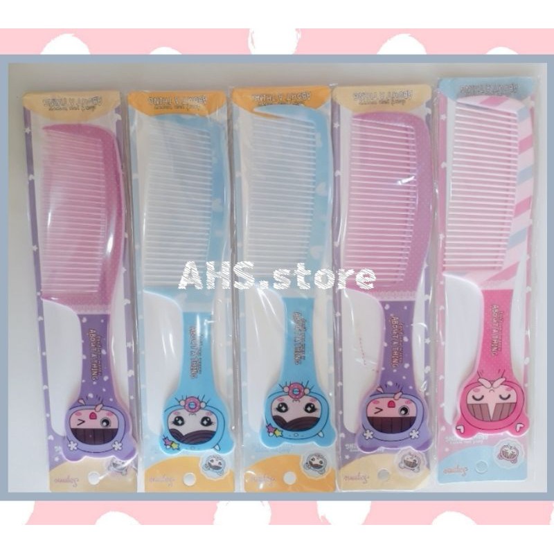 Sisir Gagang Karakter / Sisir Gagang Kepala motif kartun