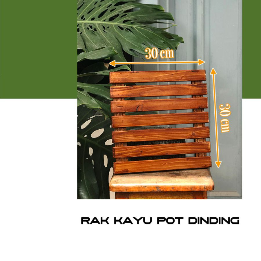 Hiasan pot tempel dinding kayu / Dekorasi pot bunga / Stand bunga / Hiasan taman / Garden