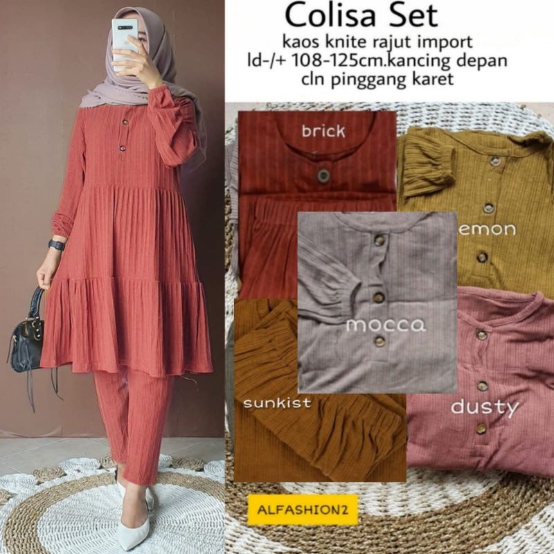 COLISA SET ORI BY ALFASHION SETELAN TERBARU DAN TERLARIS ATASAN DAN BAWAHAN BAHAN MELAR BERKUALITAS JUMBO SIZE BUSUI FRIENLY