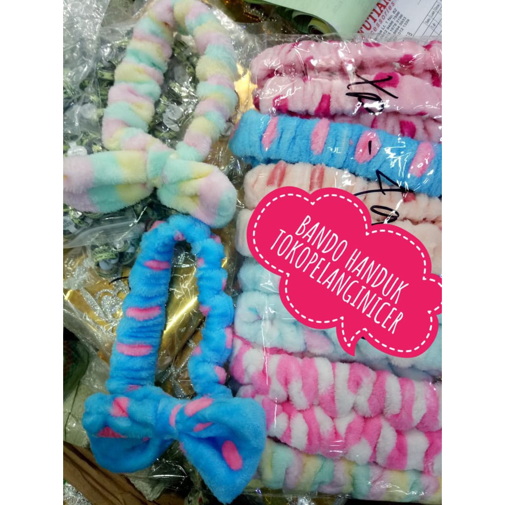 BANDANA KOREA MURAH /BANDANA AKSESORIS / BANDANA PITA LEMBUT POLKADOT TOKOPELANGINICER