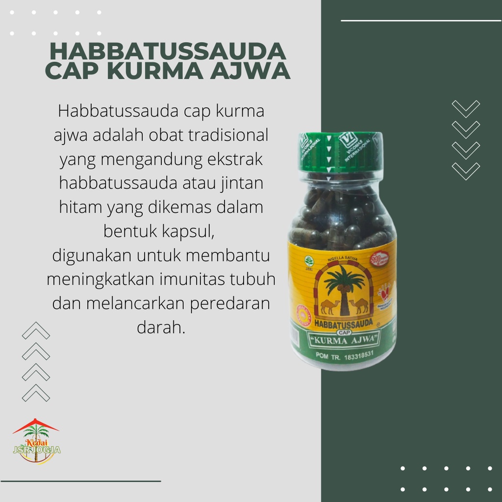 PROMO!!! HABATUSSAUDA CAP KURMA AJWA 210KAPSUL