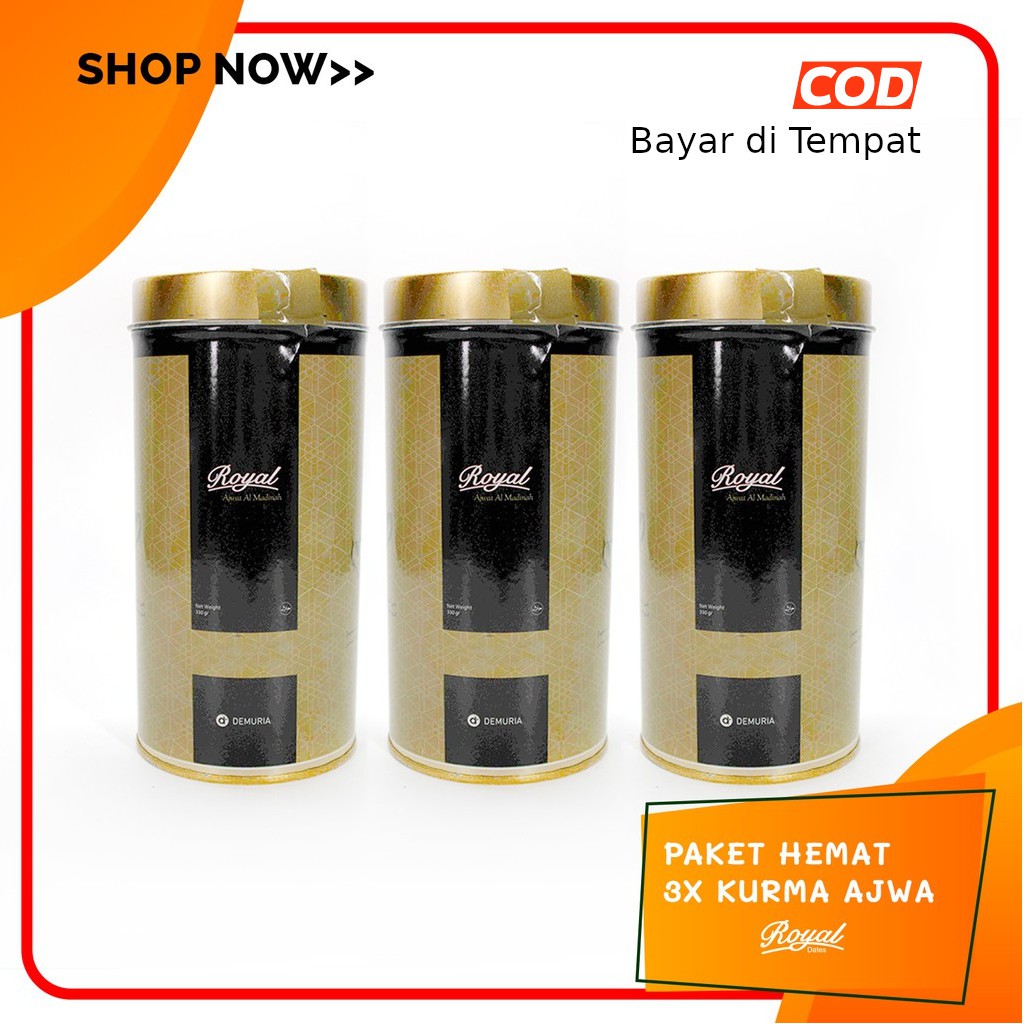 

Paket HEMAT 3x Kurma Ajwa Royal Dates 330gr - Ajwah Royaldates - Azwa Royal Date - Royaldate