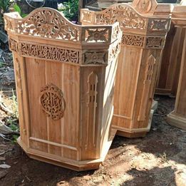 Mimbar Masjid Kayu Jati Ukir Furniture JEPARA Belum Warna Harga Belum Termasuk Ongkir Bisa COD
