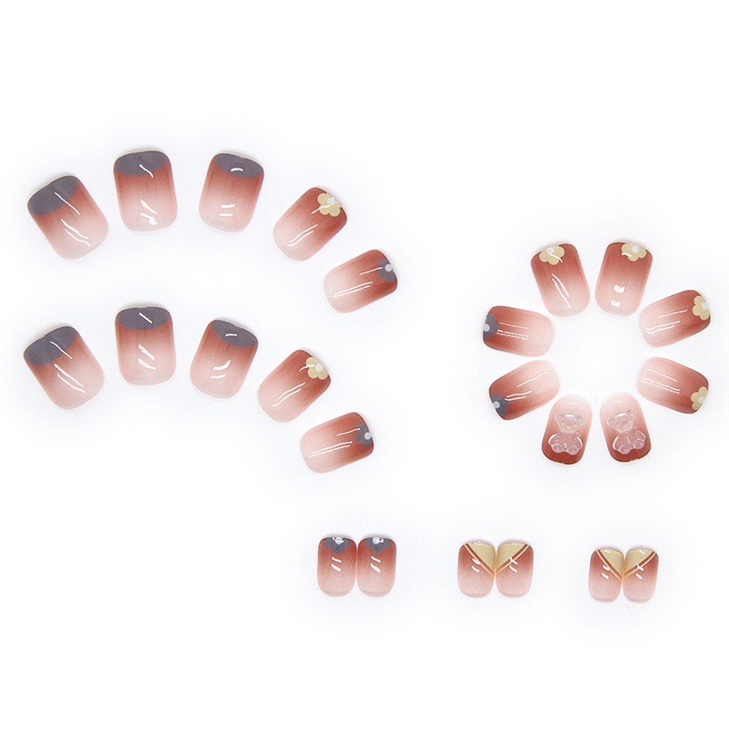 24pcs / Kotak Kuku Palsu Full Cover Z323 Untuk Dekorasi Nail Art