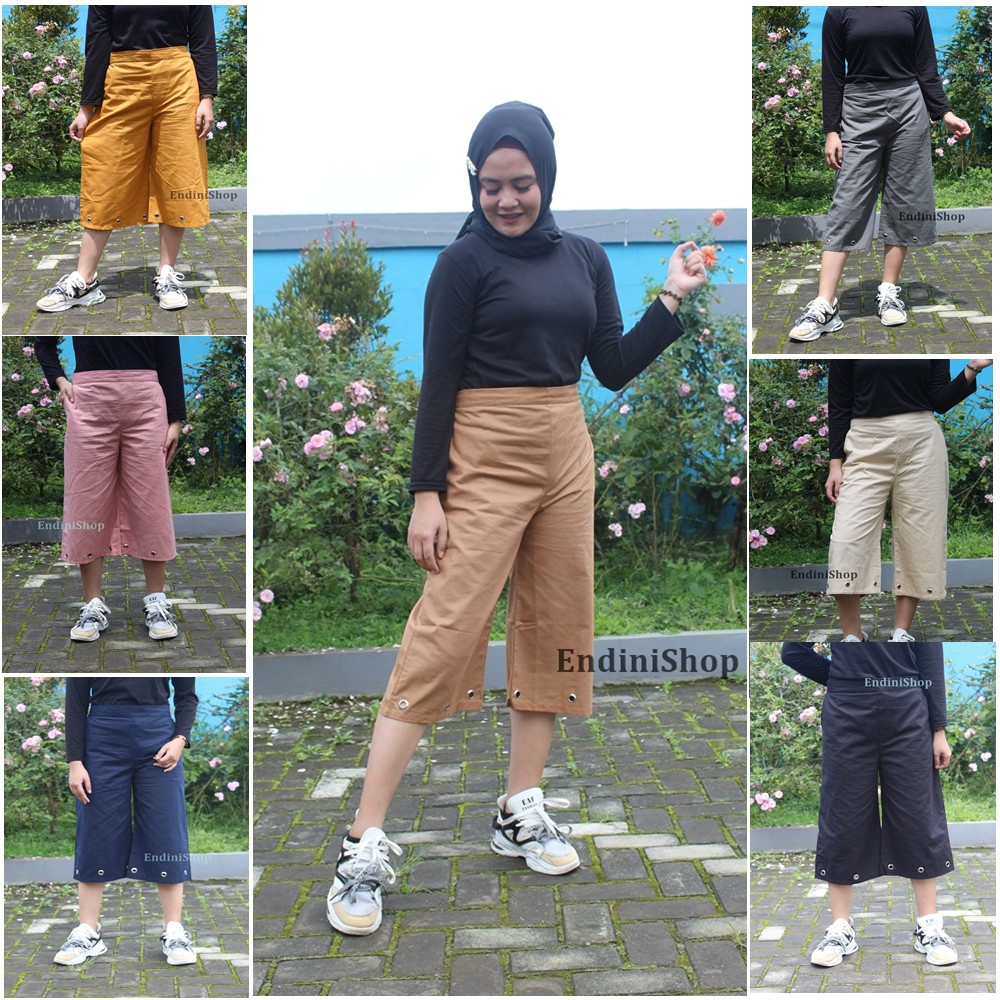 Celana Wanita Kulot Ring 7/8 Celana Santai Celana Casual Wanita Kulot 7/8 Bahan Katun Sigaret