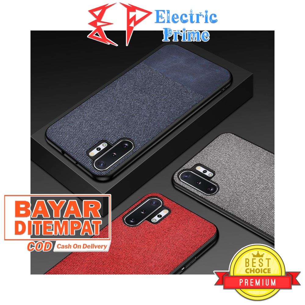 Case Samsung Galaxy Note 10 Plus Casing Kain Soft TPU Shockproof Fabric Cover