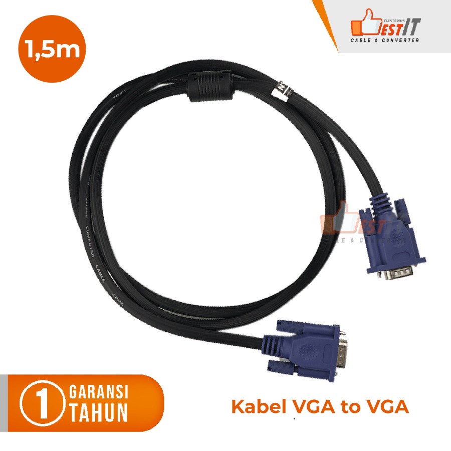 Kabel VGA Male to Male High Quality 1.5 Meter NYK Original