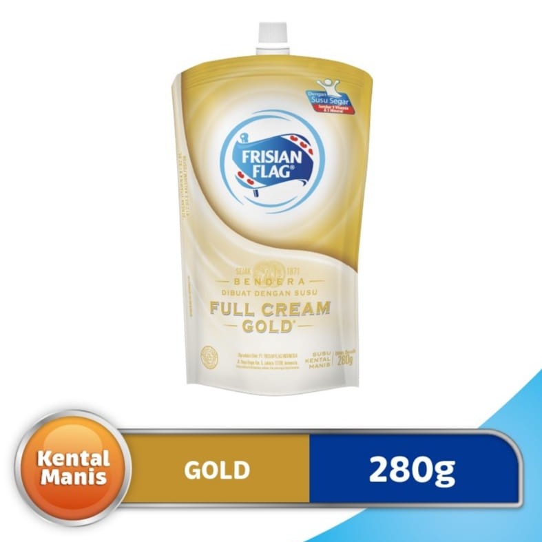 

Frisian Flag Gold / Susu Bendera Kental Manis Putih Kemasan Pouch 280 gr