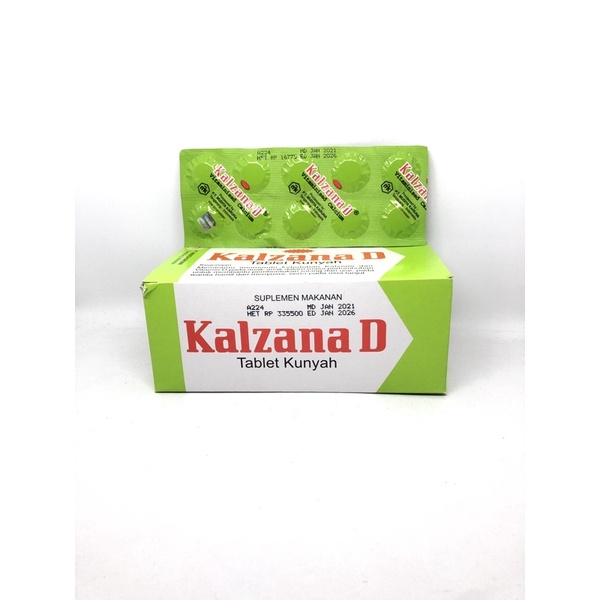 Kalzana D Kalsium Dan Vitamin D isi @10 tablet kunyah per strip