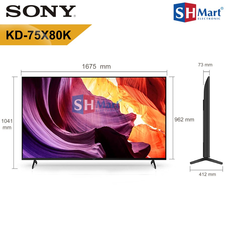 TV SONY 75 INCH KD-75X80K 4K HDR PROCESSOR X1 KD75X80K 75X80K GARANSI RESMI (MEDAN)