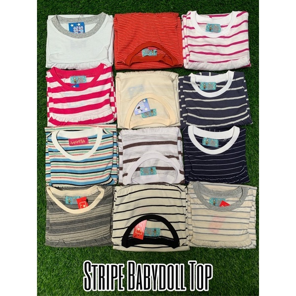 Stripe Babydoll Top / Kaos Pendek Anak Perempuan - Just4Kids