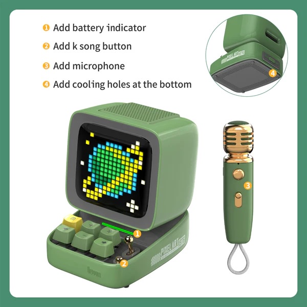 DIVOOM DITOO-MIC - Portable Bluetooth Speaker with Microphone Karaoke - Upgrade Version dari DIVOOM DITOO-PLUS