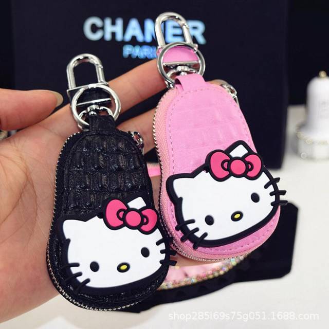Gantungan Sarung Dompet Kunci OVAL Hel0L Kitty Motif Kulit Buaya Sintentis Premium Series