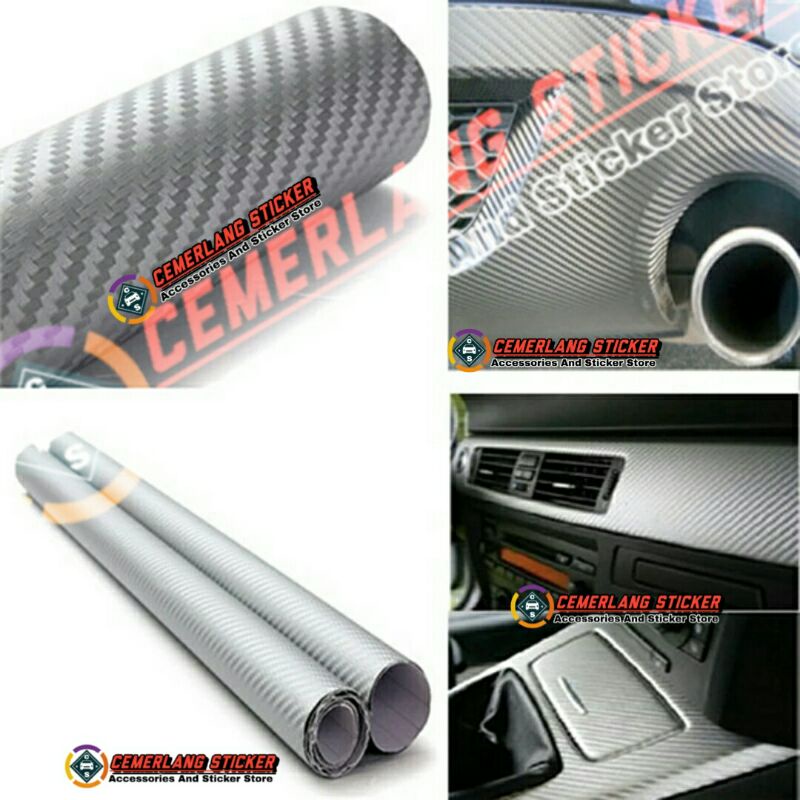 Skotlet karbon 3D stiker stiker karbon motor mobil