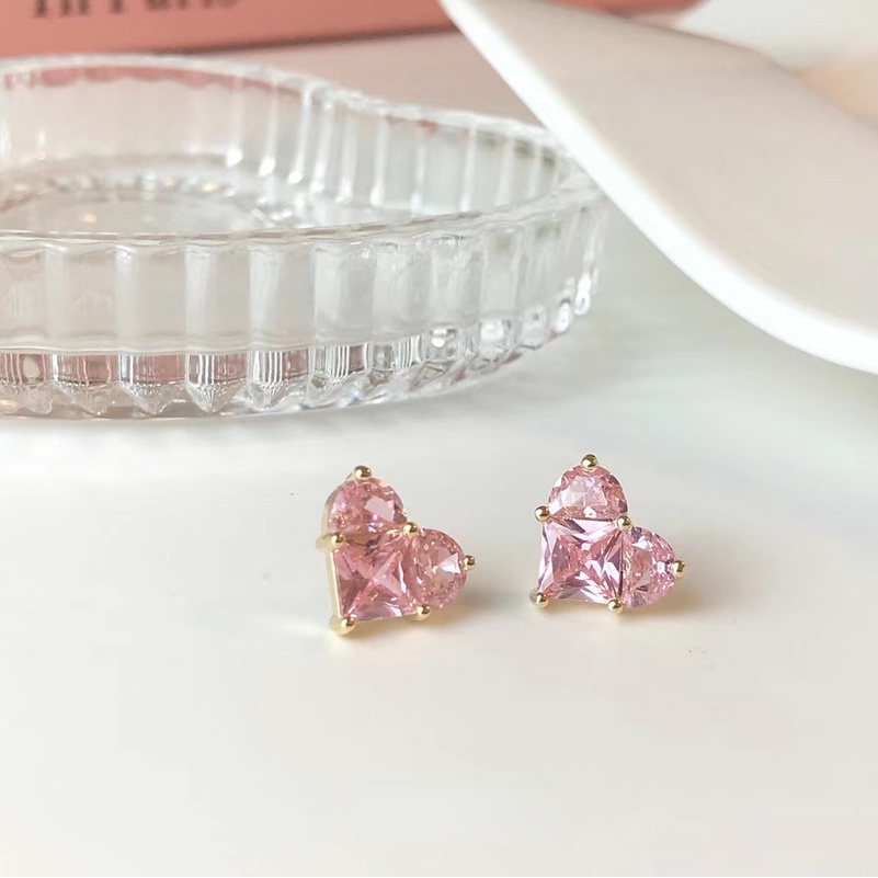 Anting Stud 925 Silver Bentuk Hati Gaya Korea Untuk Wanita