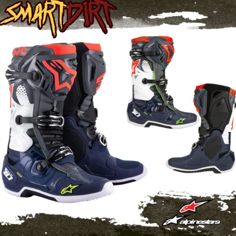 SEPATU CROSS MX ALPINESTAR TECH 10 DARK GREY. BOOTS ALPINESTAR TECH 10