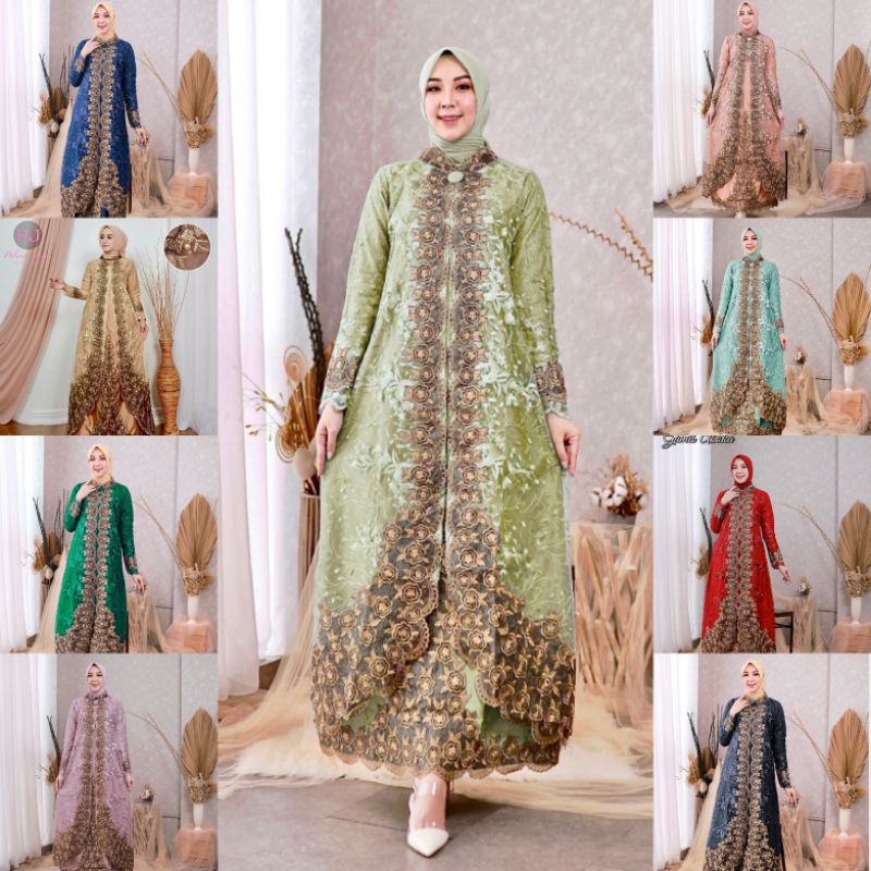 KEBAYA MODERN//UKURAN M-JUMBO(LD 120CM)GAMIS ASOKA // BAHAN TILLE BORDIR MUTIARA PREMIUM //SERAGAMAN KELUARGA//BAJU PESTA LAMARAN//BAJU LEBARAN//BAJU KONDANGAN//KEBAYA WISUDA//KEBAYA ORIGINAL//By Pelangi Jaya//MDHBROTHER