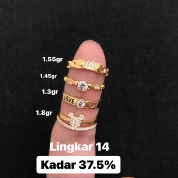 Cincin Emas Asli Cincin Emas Kadar 375 Toko Emas Toko Mas Asli Perhiasan Cincin Emas Kode 0 Shopee Indonesia