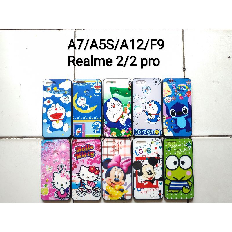 Softcase fuze karakter Oppo A5S A7 A12 Doraemon keropi mouse hello kitty