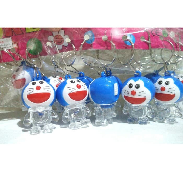  Gantungan  Kunci Key Chain lampu LED Doraemon dan Hello  