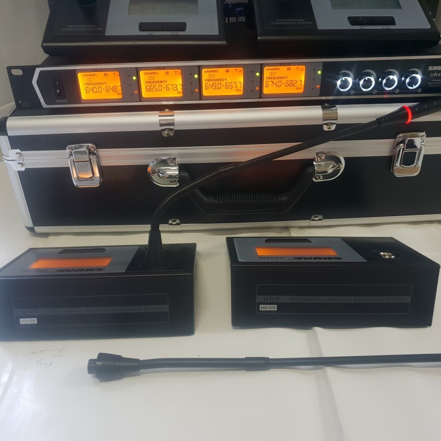 Mic Wireless Podium Shure / Mic Conference UR4400 / UR 4400 4 Mic Meja