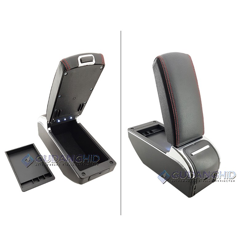 Armrest Mobil Universal Center Console Box 7 USB Port Charger + LED