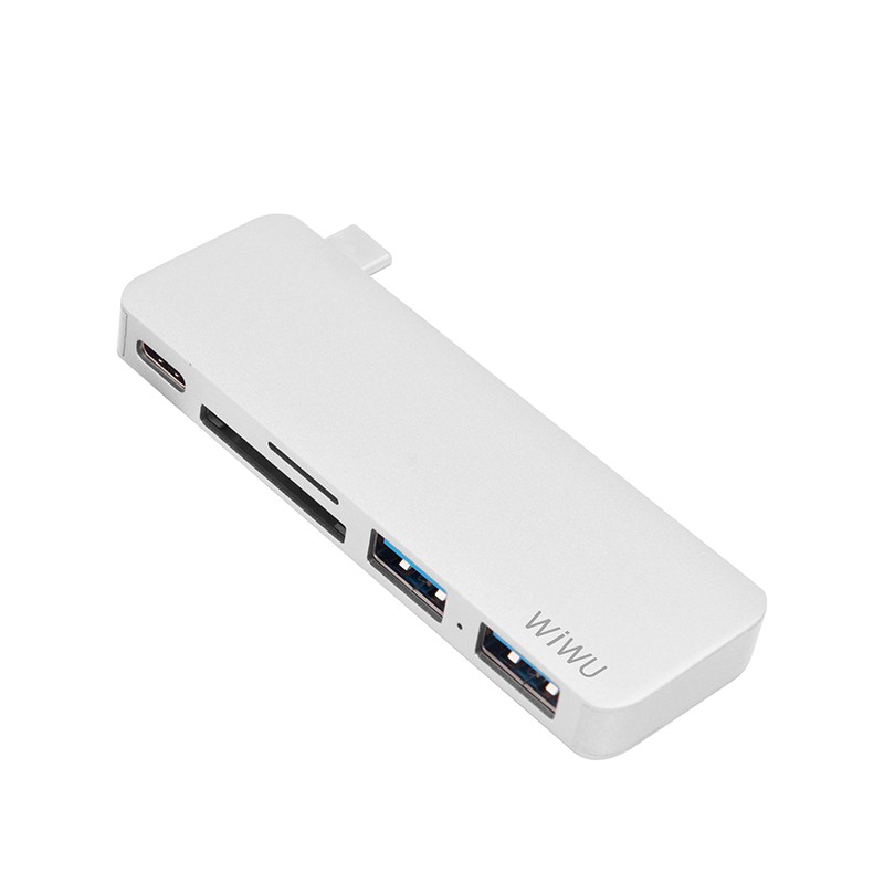 AKN88 - Original GEARMAX WIWU PREMIUM T6 - 5 in 1 Type C Converter Adapter for Macbook Ultrabook