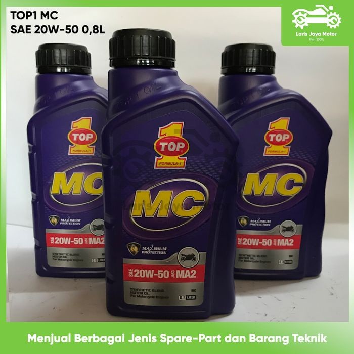 OLI TOP1 MC SAE 20W50 0,8L OLI MOTOR BEBEK HONDA YAMAHA SUZUKI ORIGINAL ASLI TOP 1 OLI ORIGINAL OLI 