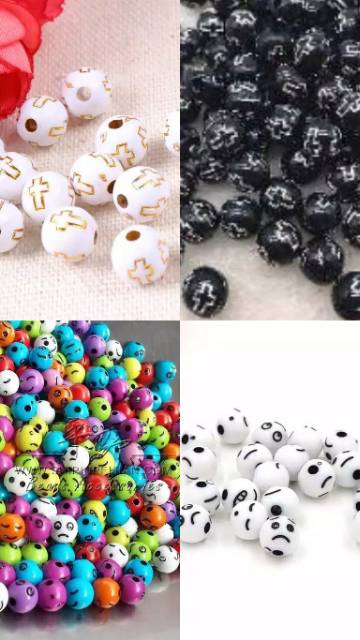 MANIK MOTE UNIK IMPORT 8MM BAHAN CRAFT DIY KERAJINAN TANGAN BANYAK VARIASI GESER YA