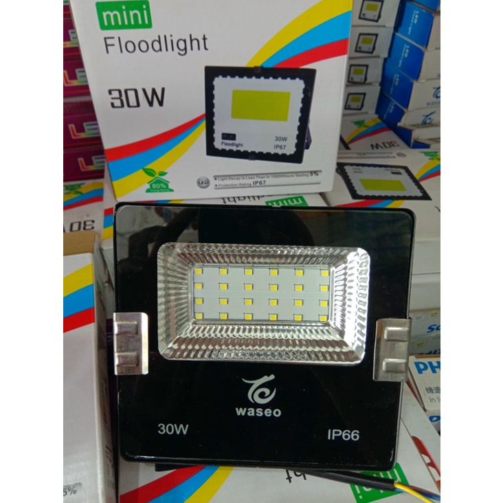 FLOOD LIGHT - KOP LED - LAMPU SOROT WASEO 30W SMD PUTIH