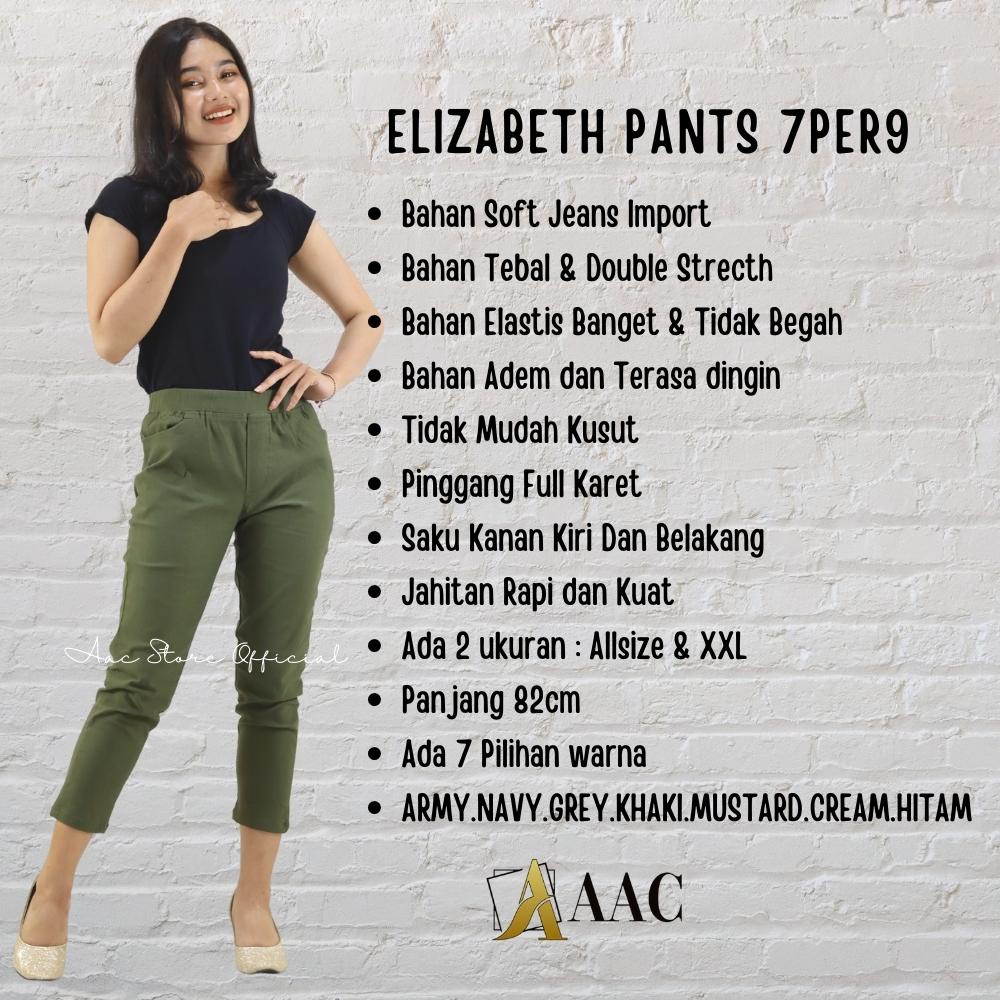 Celana Chino Wanita Elizabeth Pants 7/9 Bahan Tebal Dan Dobel Stretch