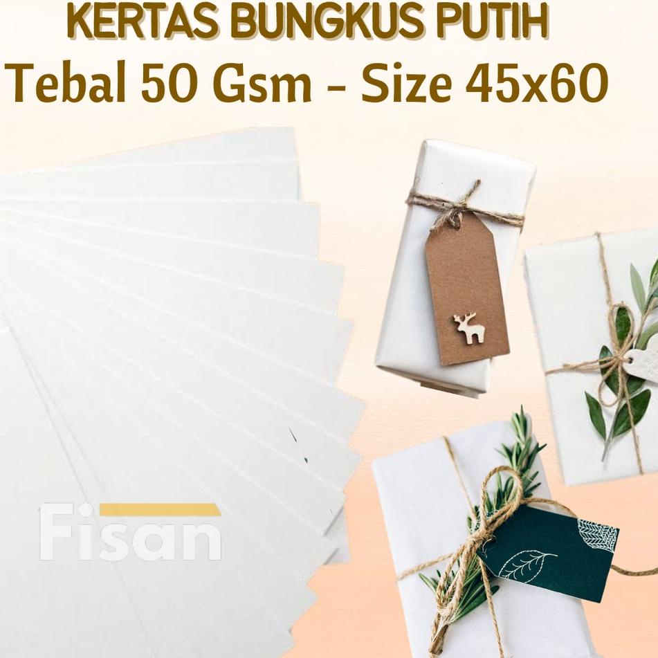 

✪ 100 Lembar Kertas Bungkus Putih 45x60 ★